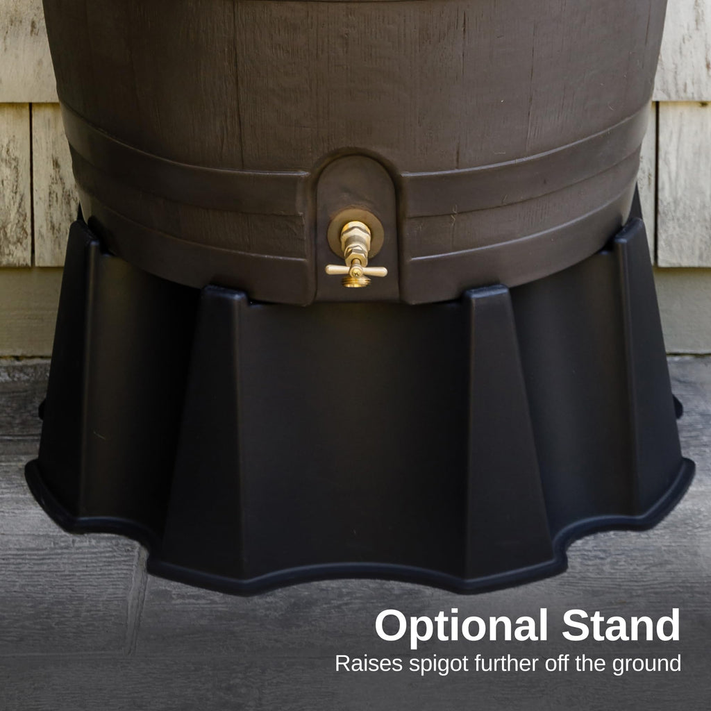 50-Gallon Flat Back Rain Barrel with Brass Spigot W397