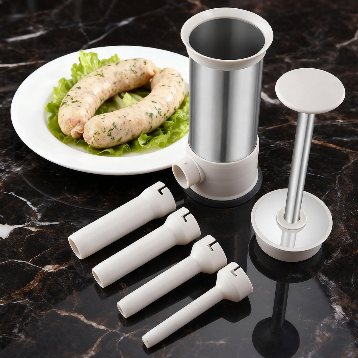 2.2-Pound Vertical Sausage Stuffer with 4 Nozzles N1237
