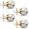 4 Pack Brushed Nickel Single Cylinder Deadbolts E75841