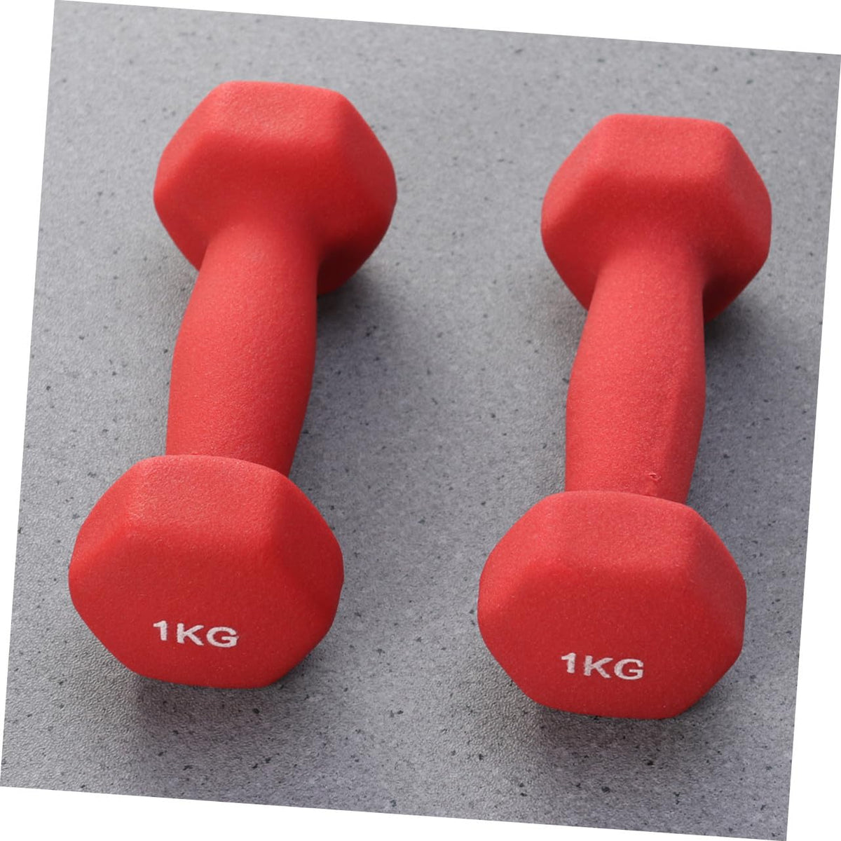 Ergonomic Hexagonal Neoprene Coated Dumbbells Red R716