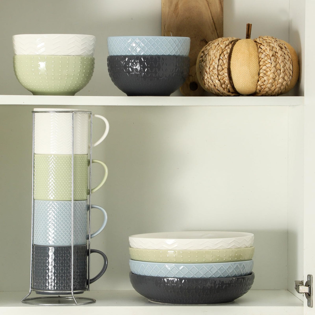 9.1'' 42 OZ Ceramic Pasta Bowls Set of 4 I26800