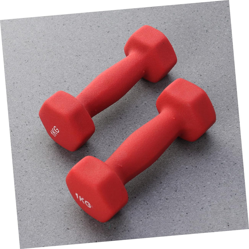 Ergonomic Hexagonal Neoprene Coated Dumbbells Red R716