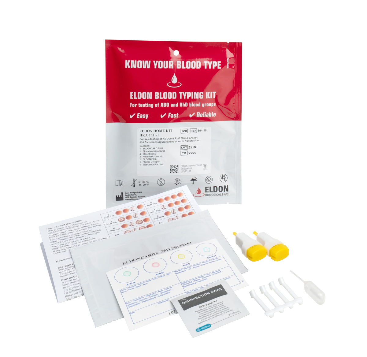 Blood Typing Kit, 1 Test Pack F2247