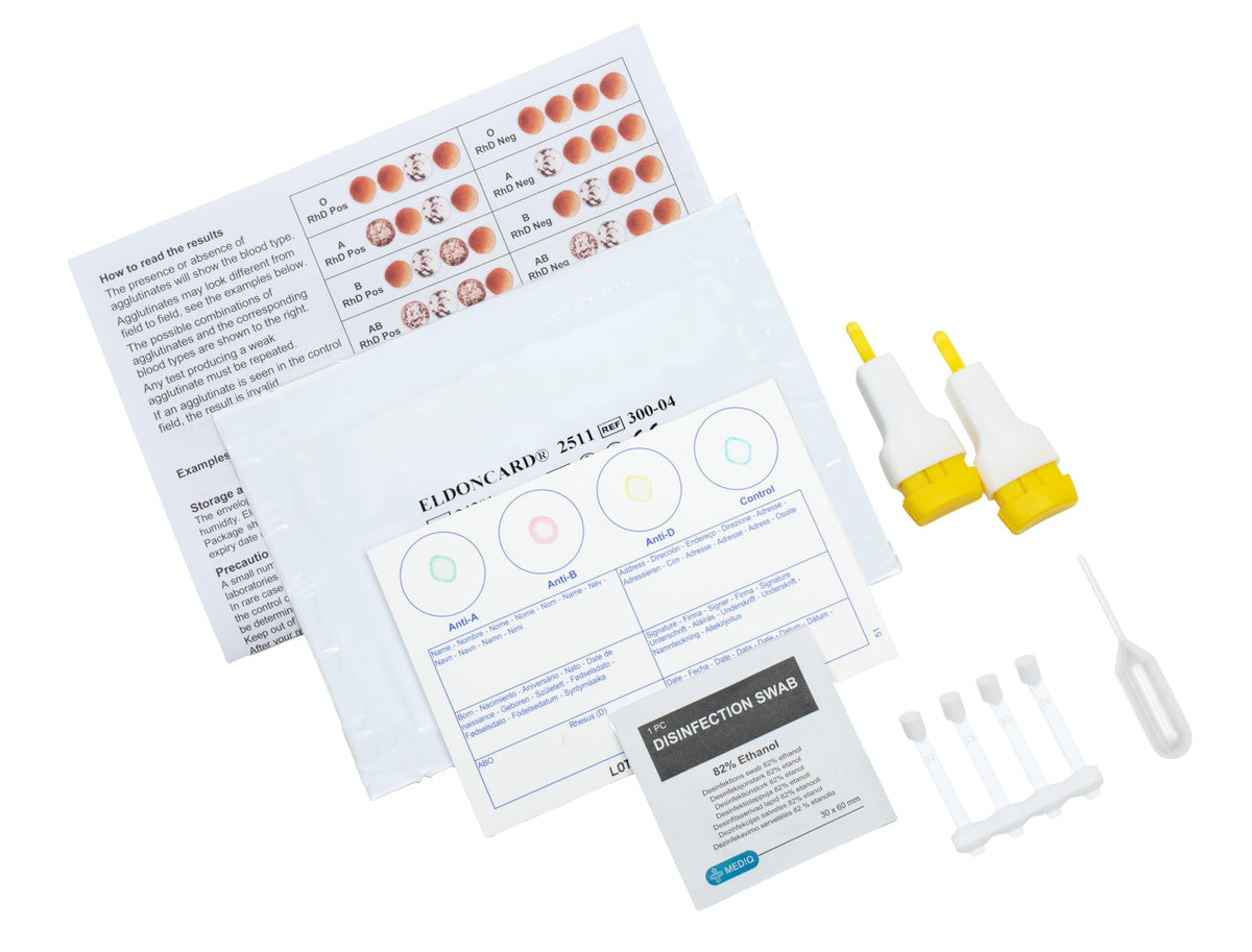 Blood Typing Kit, 1 Test Pack F2247