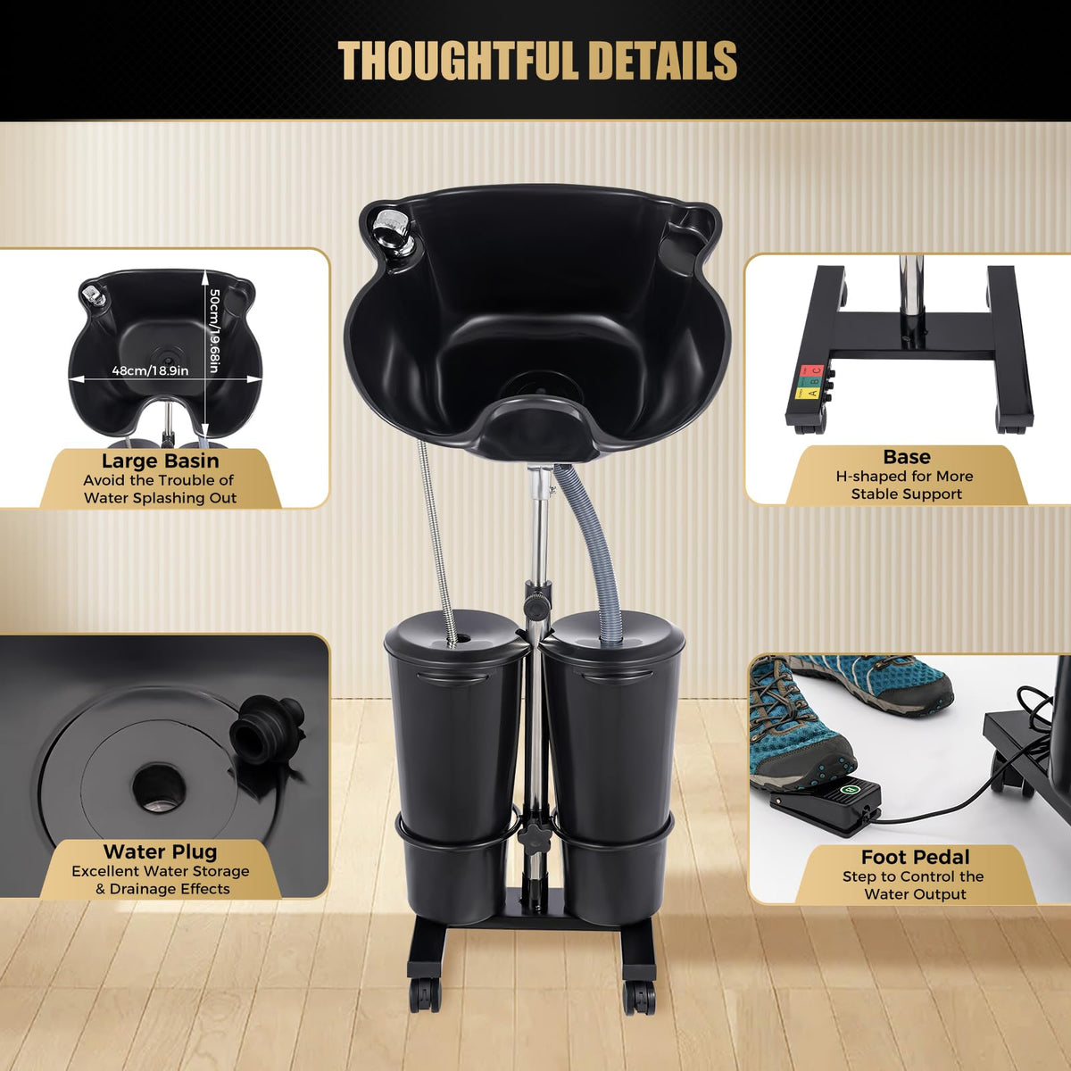 Portable Shampoo Bowl with Electric Pump Y202699