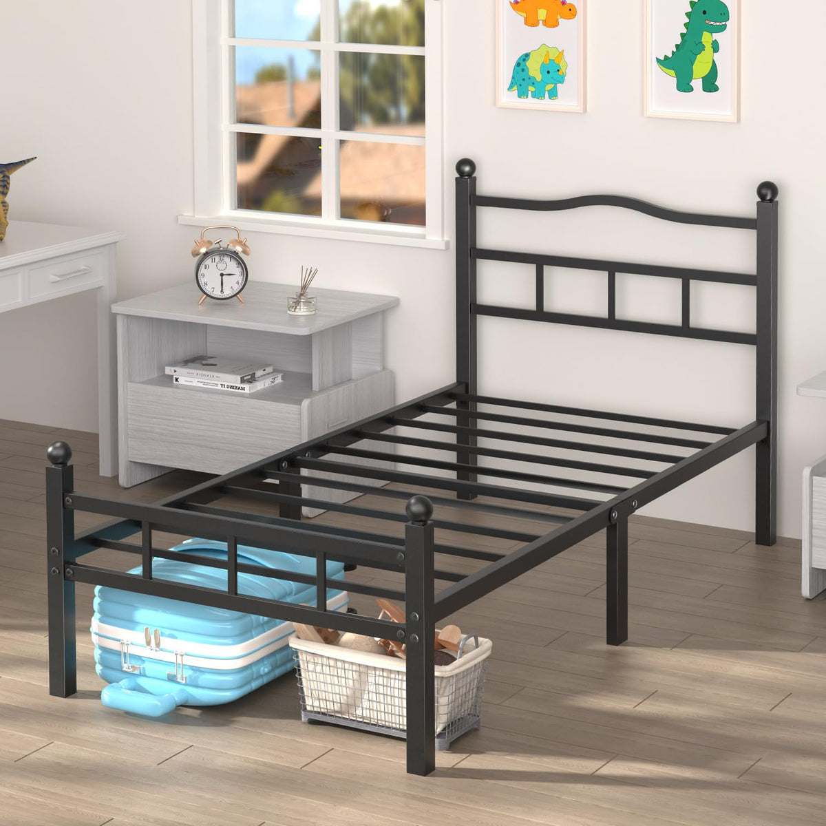 14 Inch Twin Bed Frame with Headboard and Footboard V5274
