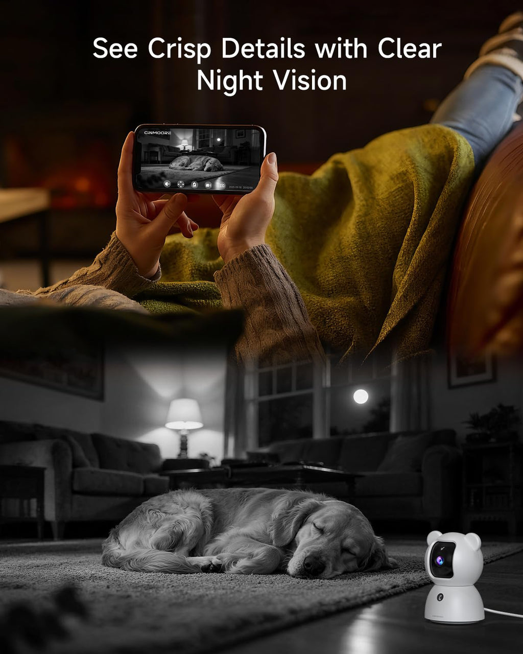2 Pack 2.5K Indoor Security Cameras with Pan Tilt Night Vision 2-Way Audio L47798