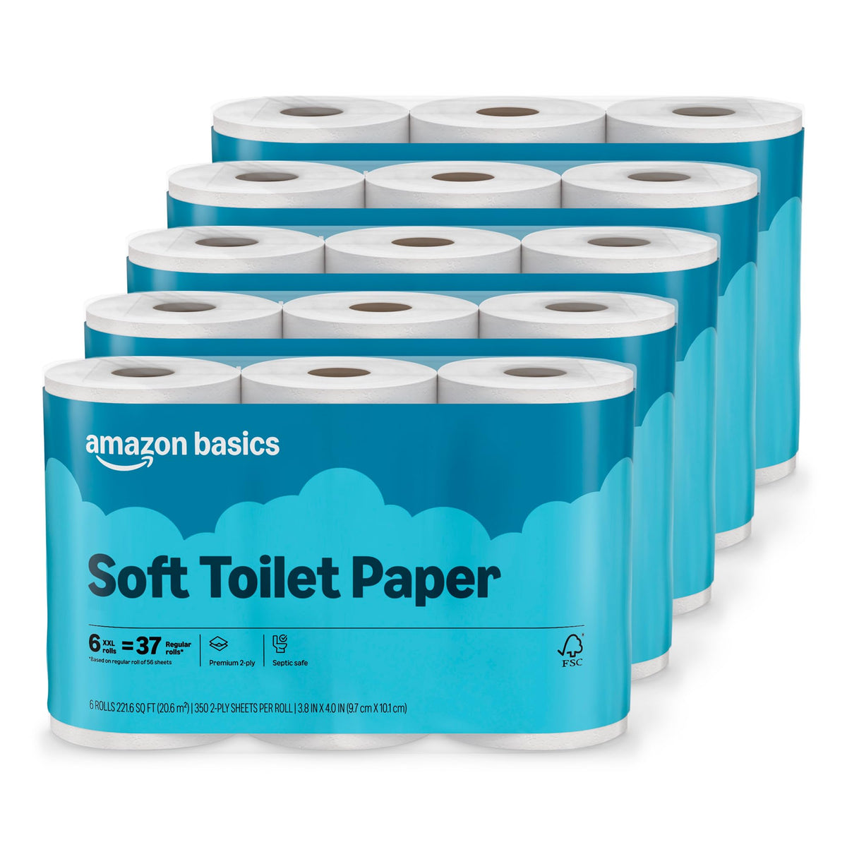 2-Ply Toilet Paper, 30 Rolls, 350 Sheets per Roll J133106