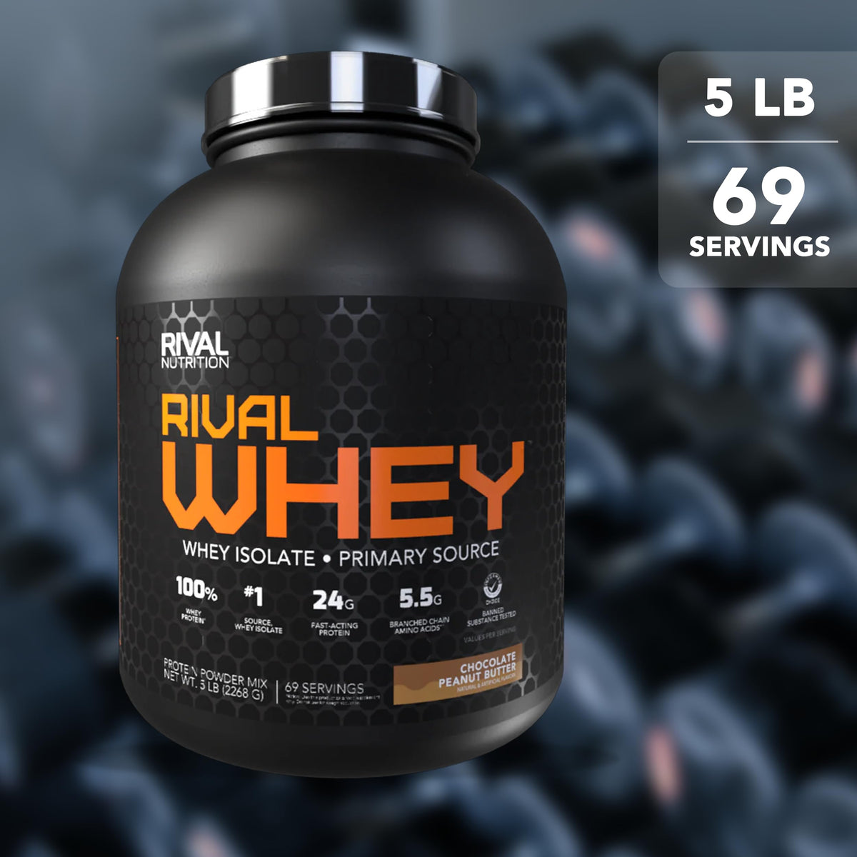 Chocolate Peanut Butter Whey Protein Powder 5 lb F6678