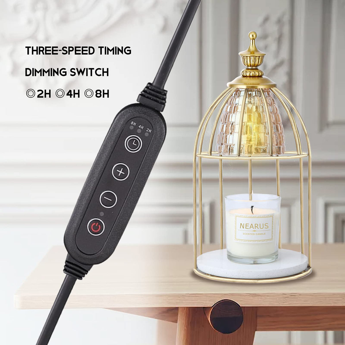 Candle Warmer Lamp with Marble Base and Timer R262478