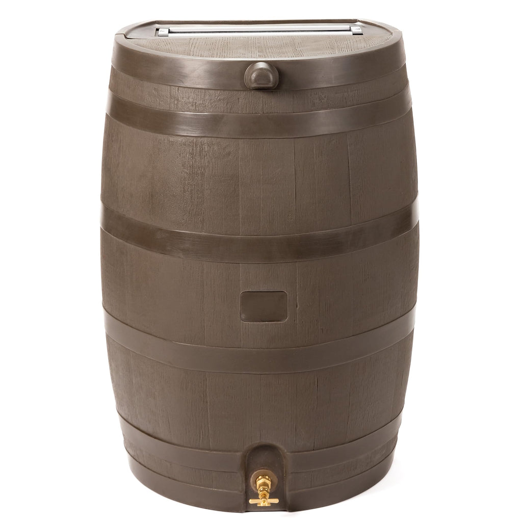50-Gallon Flat Back Rain Barrel with Brass Spigot W397