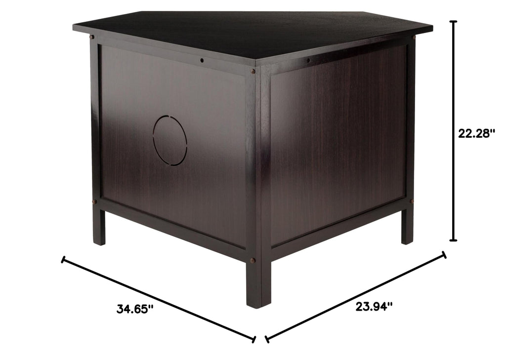Compact Espresso Corner TV Stand Q5542