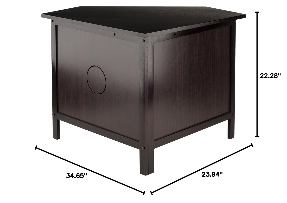 Compact Espresso Corner TV Stand Q5542