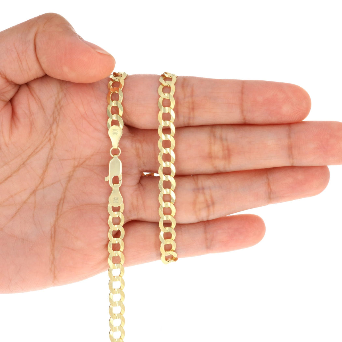 10K Yellow Gold Cuban Curb Link Chain Necklace T575377
