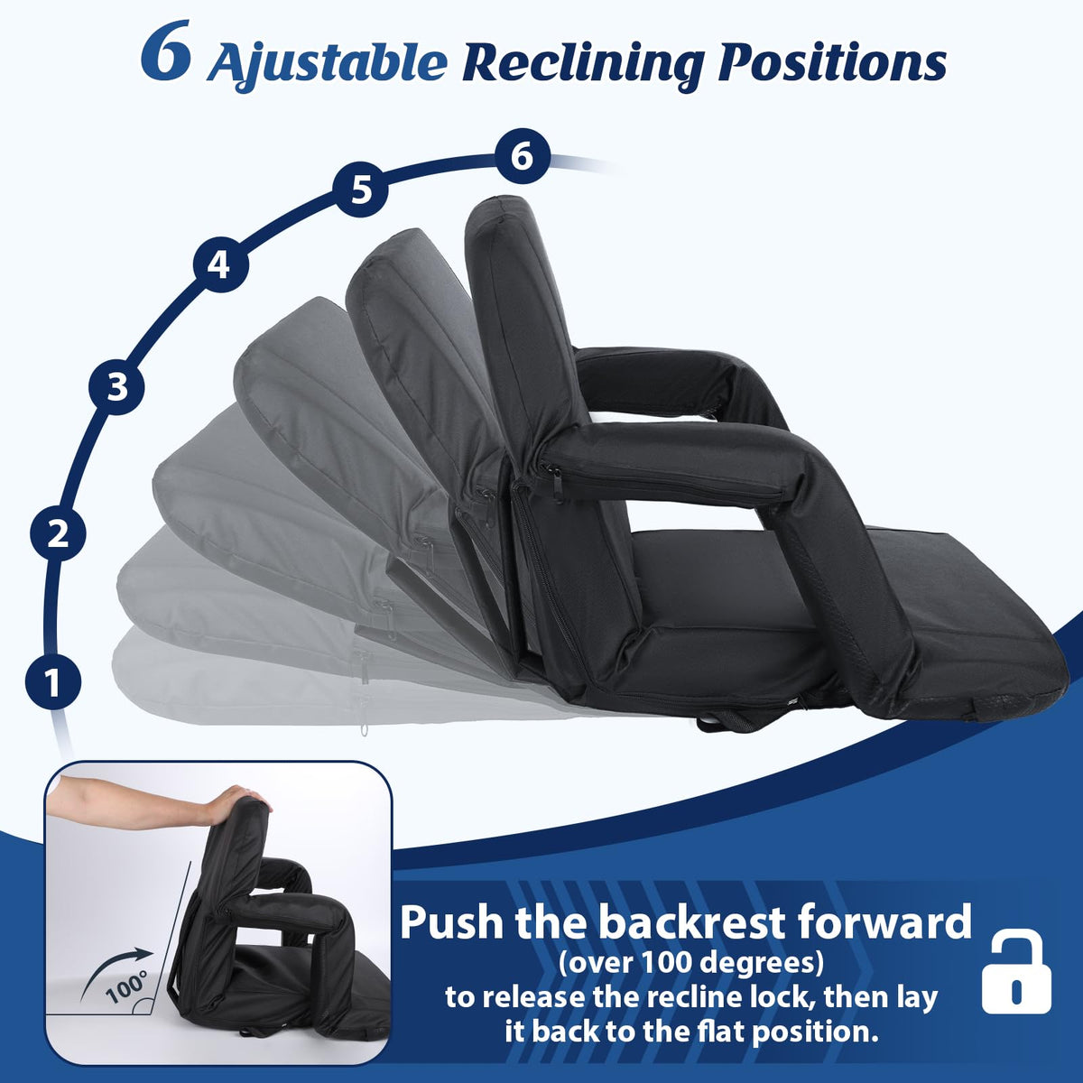 25” Extra Wide Stadium Seats with Back Support 2 Pack W36732