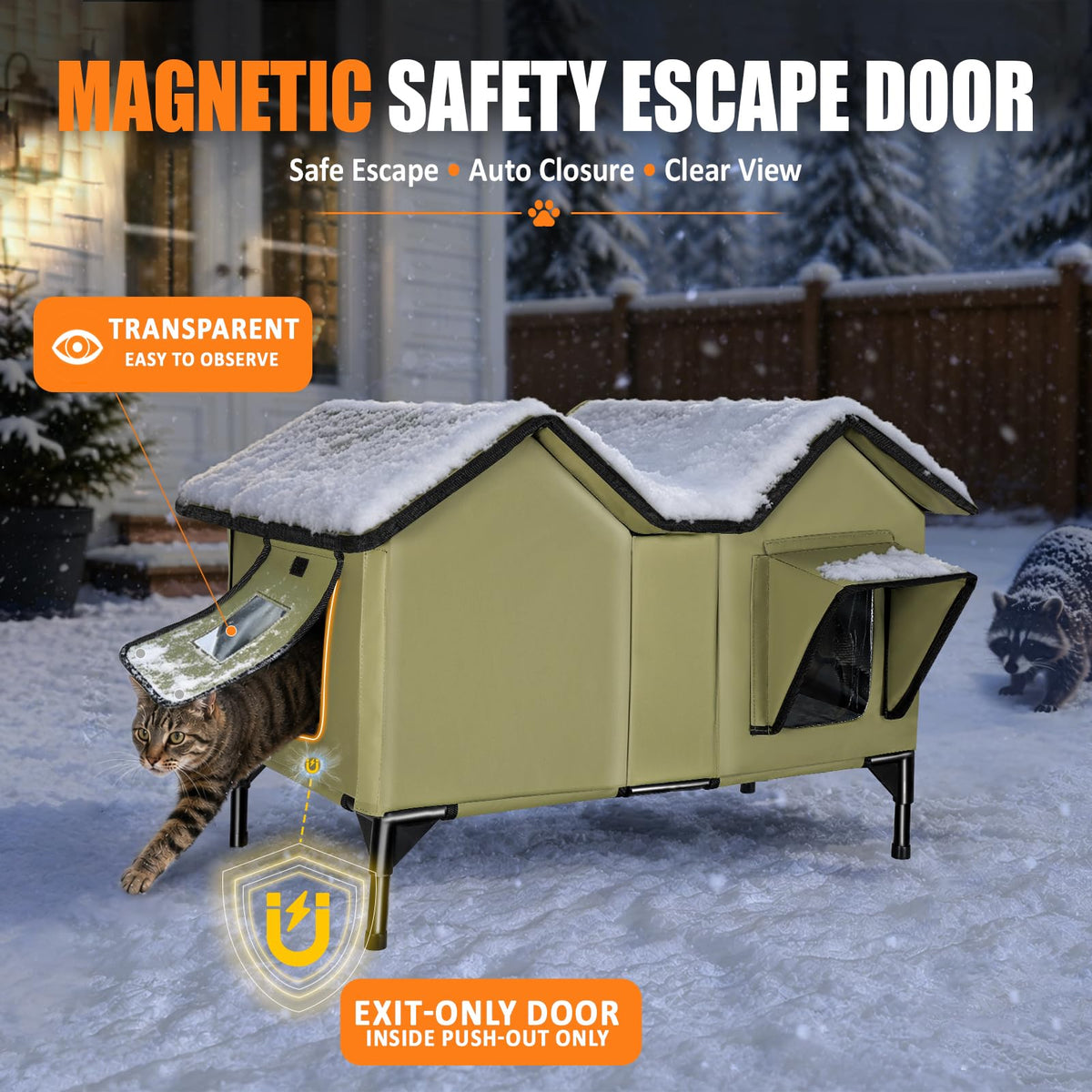 Weatherproof Outdoor Heated Cat House D7898