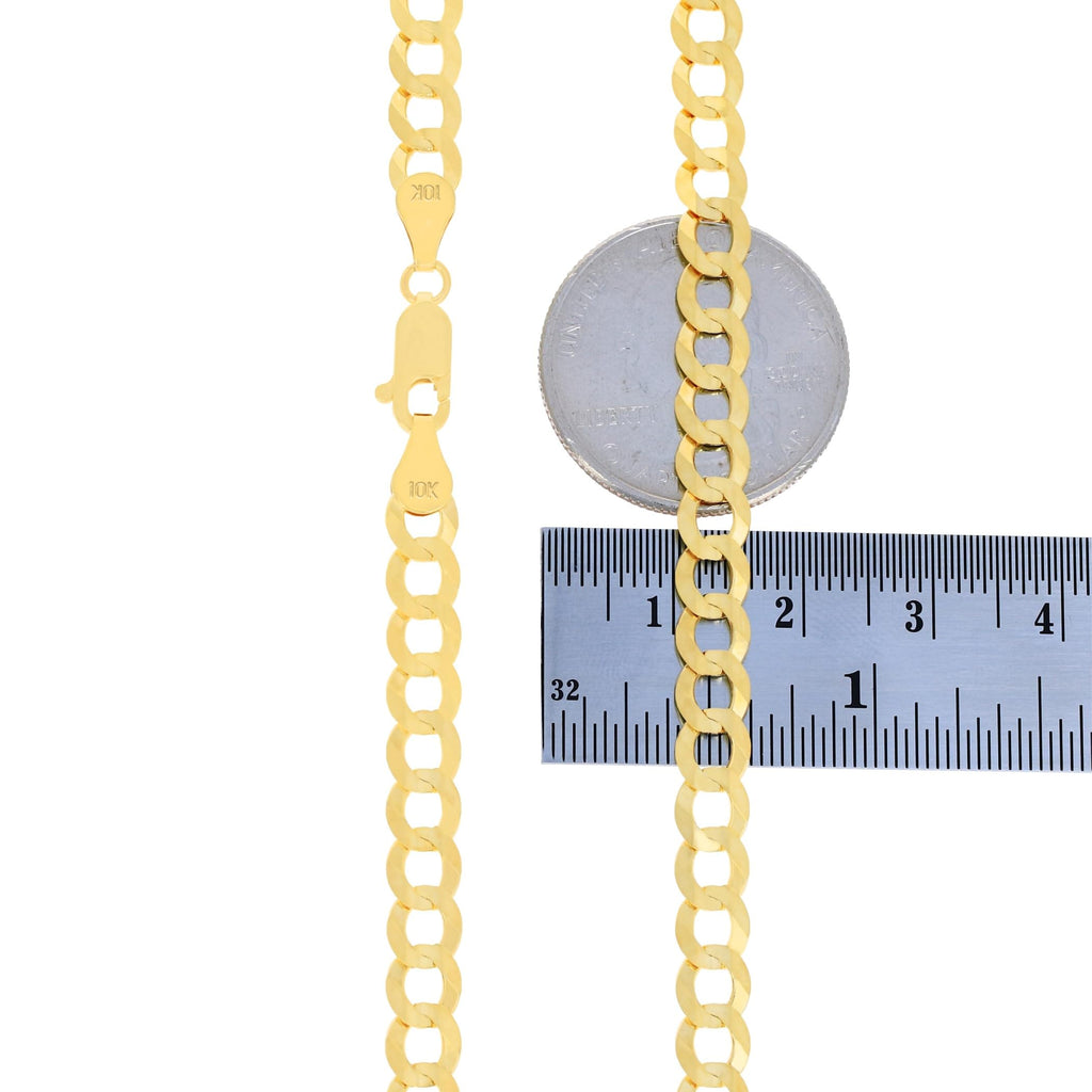 10K Yellow Gold Cuban Curb Link Chain Necklace T575377