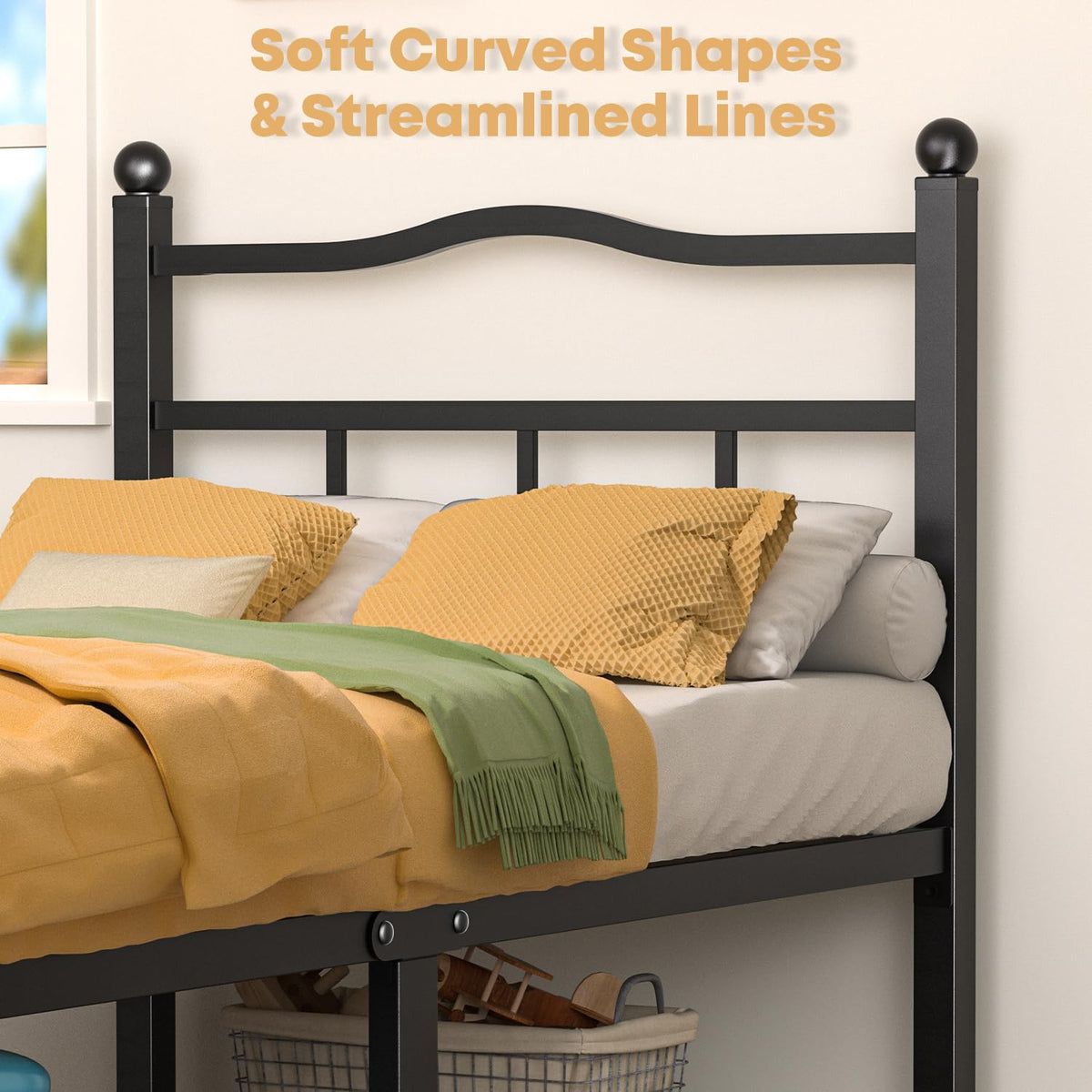 14 Inch Twin Bed Frame with Headboard and Footboard V5274