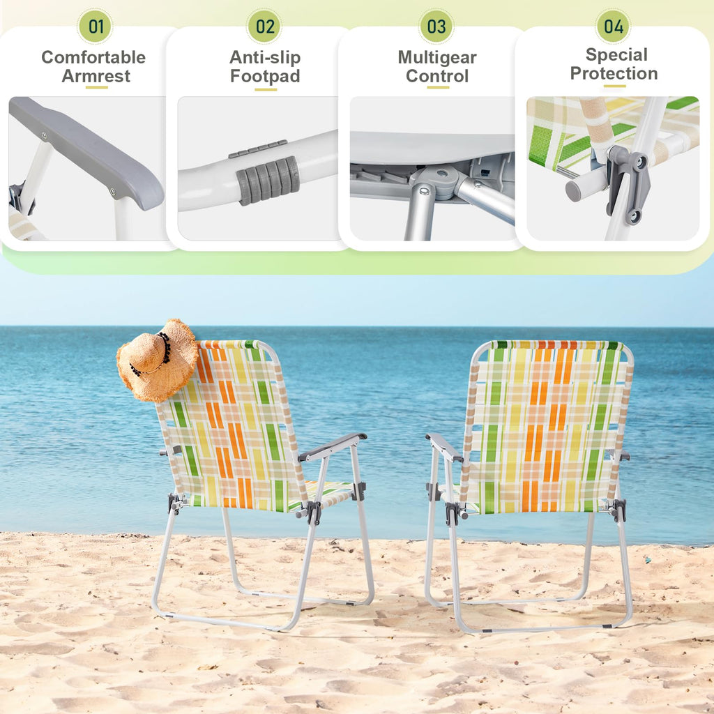 Oversized Webbed Folding Lawn Chairs 2 Pack W32295