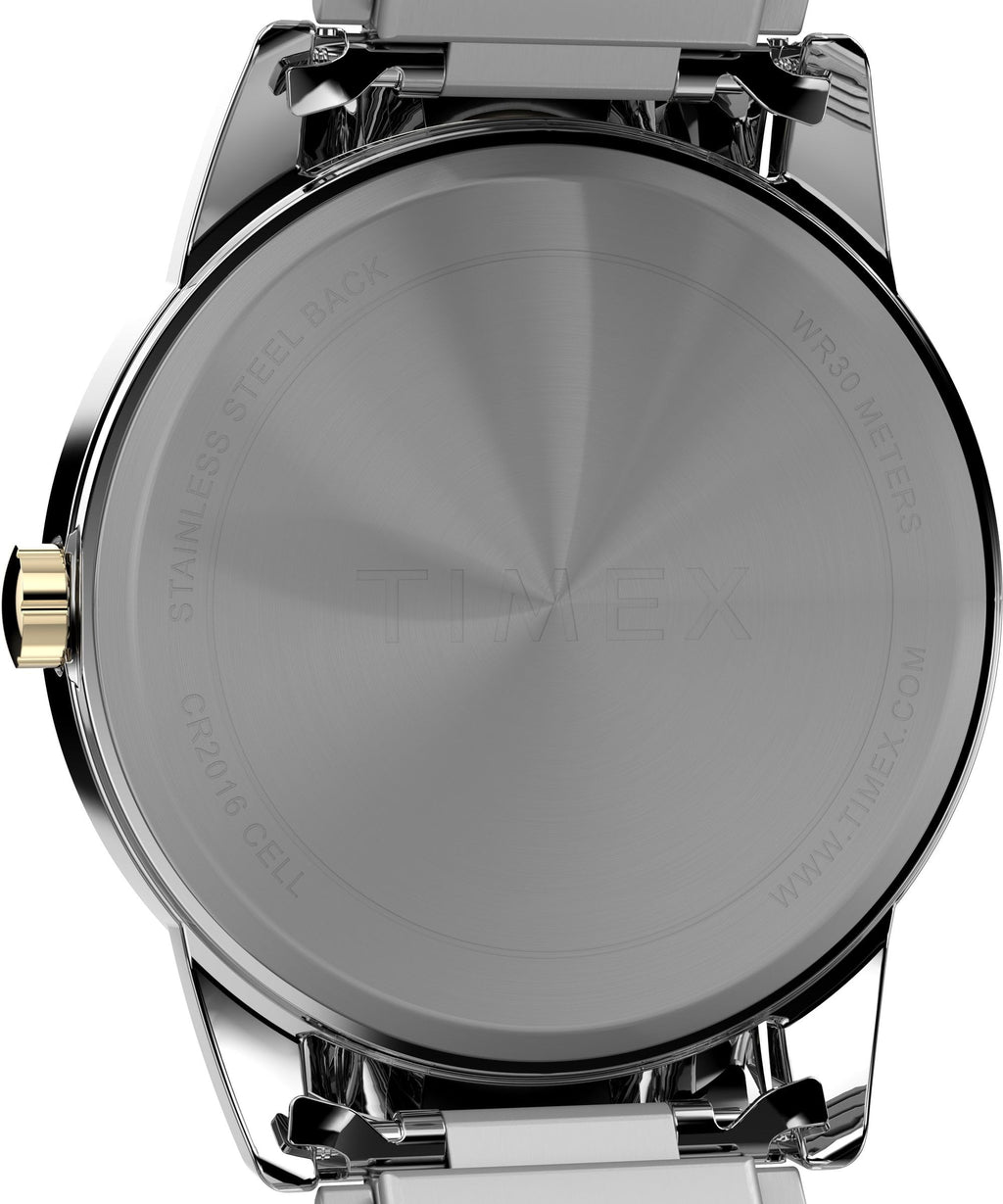Men's 40mm Watch Two-Tone Expansion Band White Dial E4040
