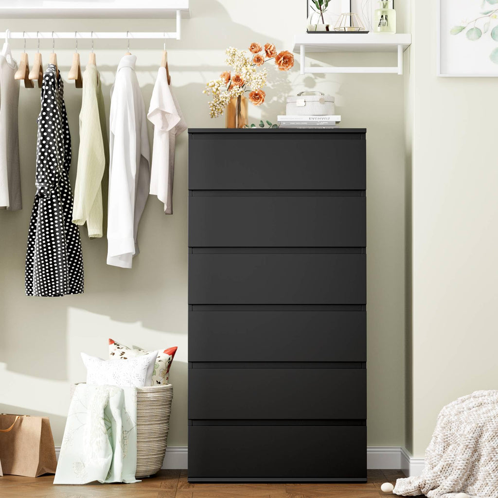 Black 6 Drawer Dresser A318
