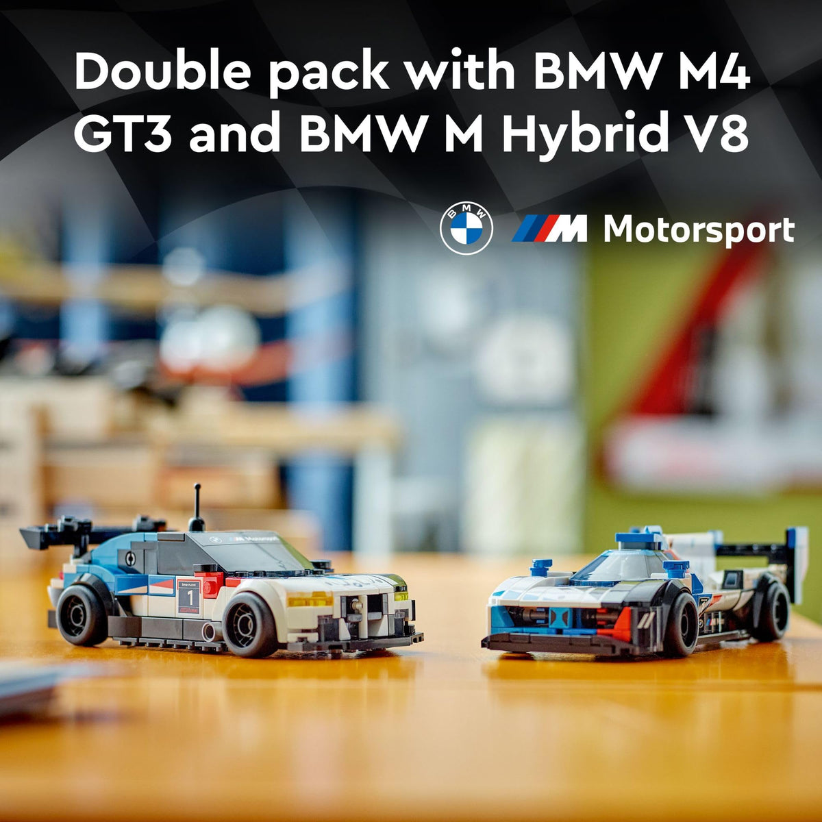 Buildable Race Car Toy Set with 2 Models and 2 Minifigures I1164