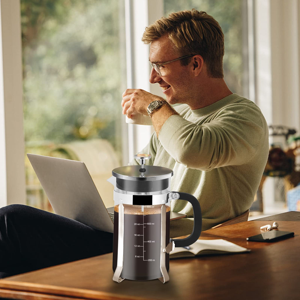 34oz Stainless Steel French Press Coffee Maker V438872