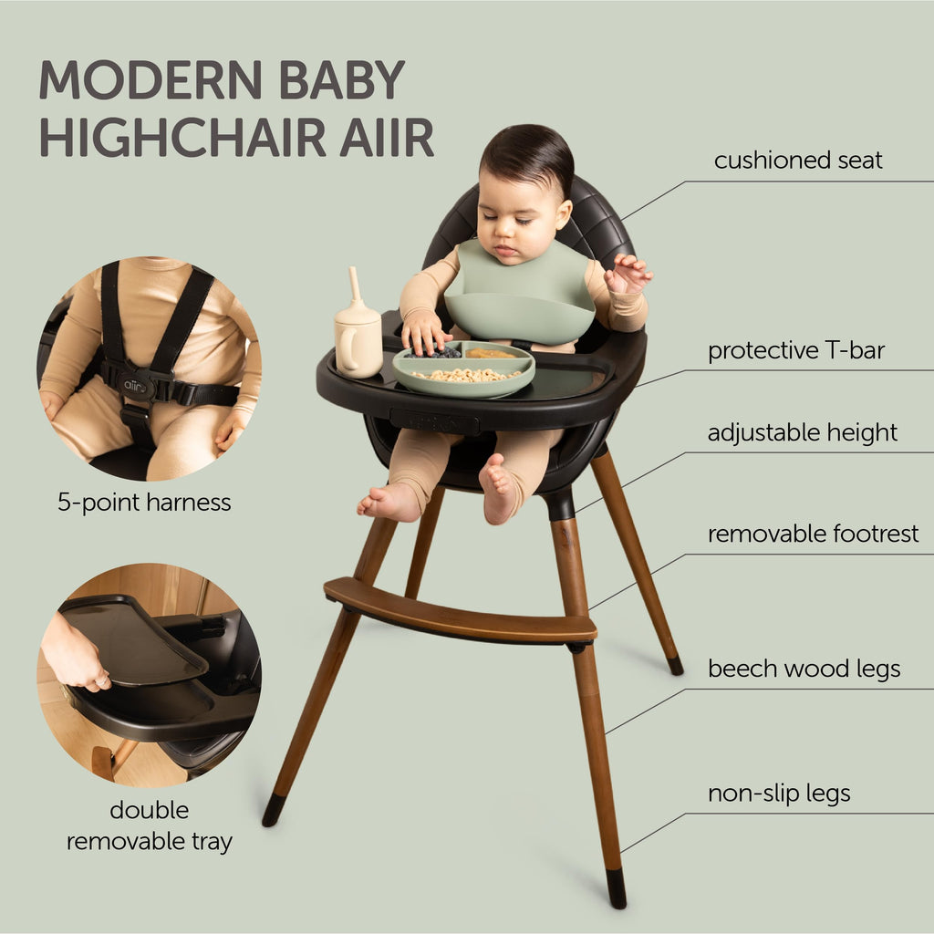 Convertible Wooden High Chair with Adjustable Height H3380