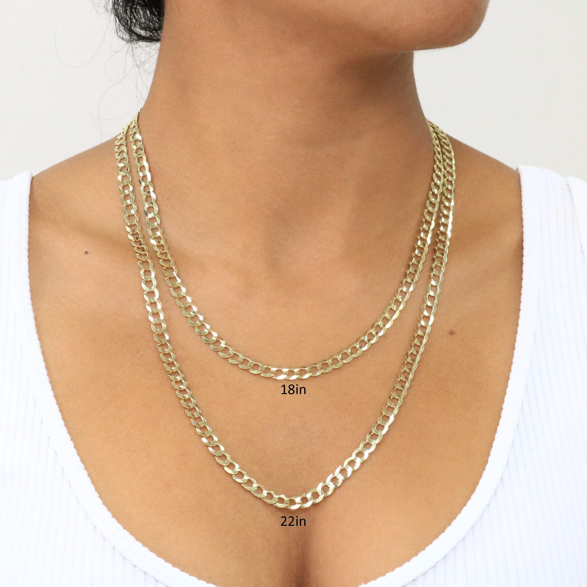 10K Yellow Gold Cuban Curb Link Chain Necklace T575377
