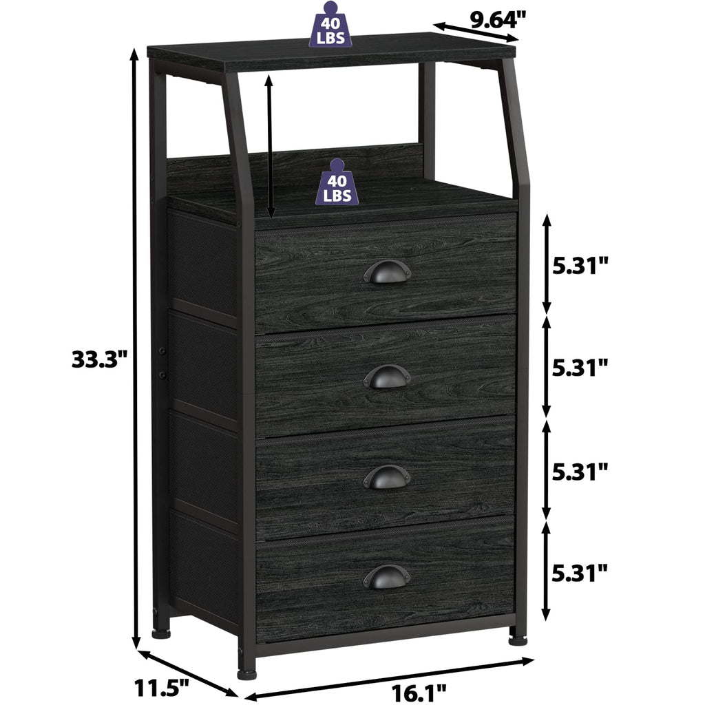 Tall Nightstand with Fabric Drawer C180