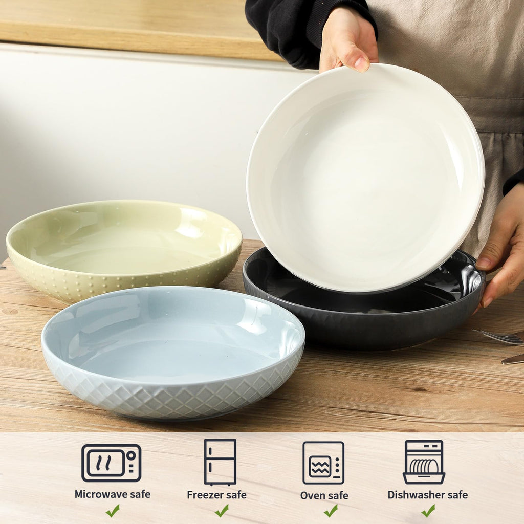 9.1'' 42 OZ Ceramic Pasta Bowls Set of 4 I26800
