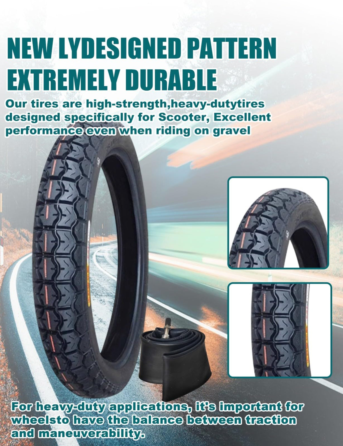 3.00-17 Dirt Bike Tire and Inner Tube Set C397