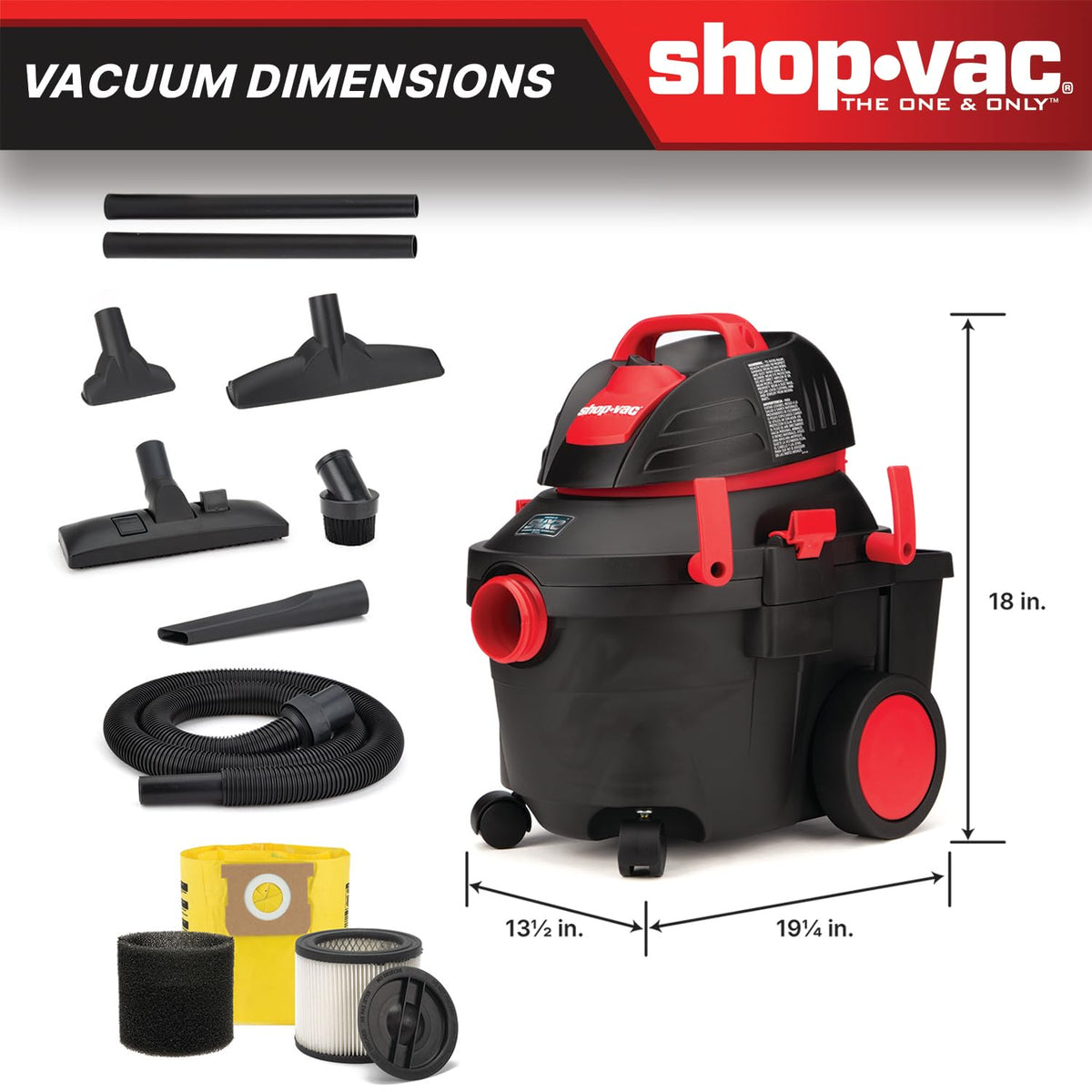 4 Gallon 5.5 Peak HP Wet/Dry Vac with Blower S16516