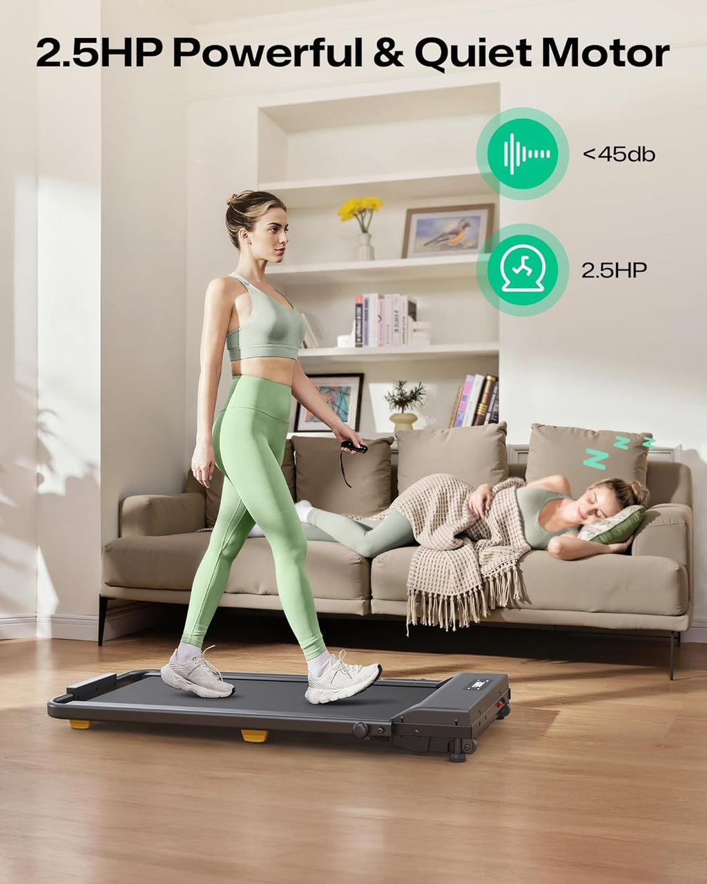 2.5HP Portable Walking Treadmill with Incline D253796