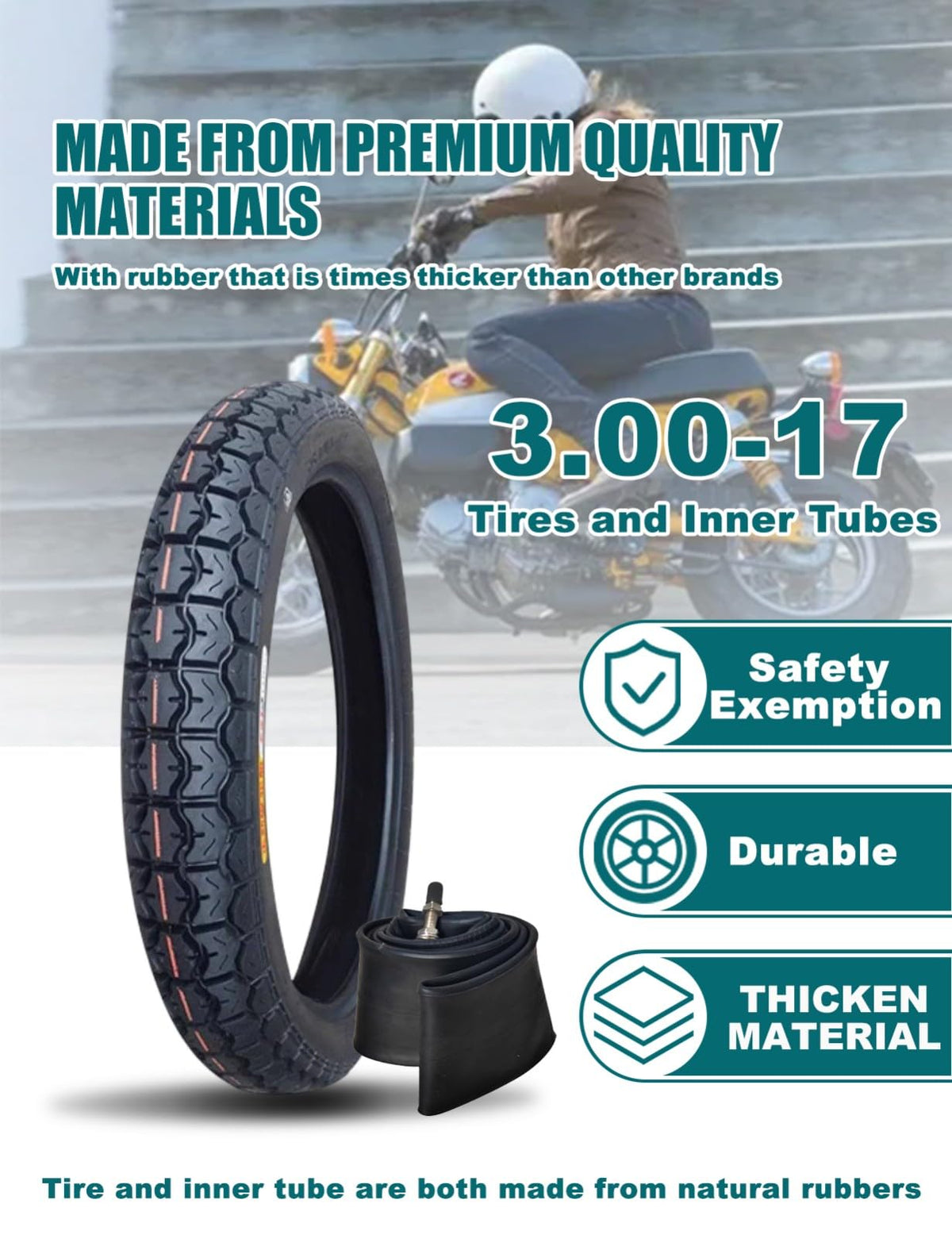 3.00-17 Dirt Bike Tire and Inner Tube Set C397