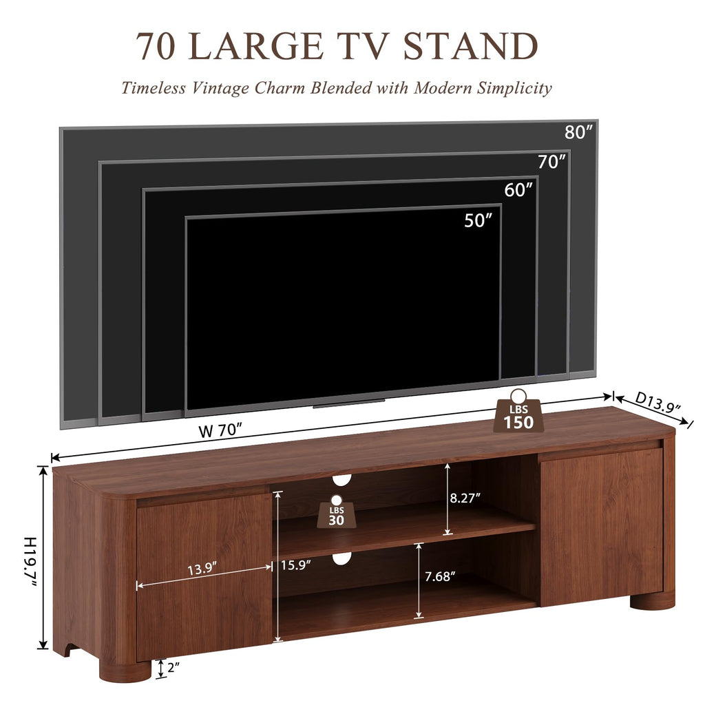 70" Walnut TV Stand Z182135