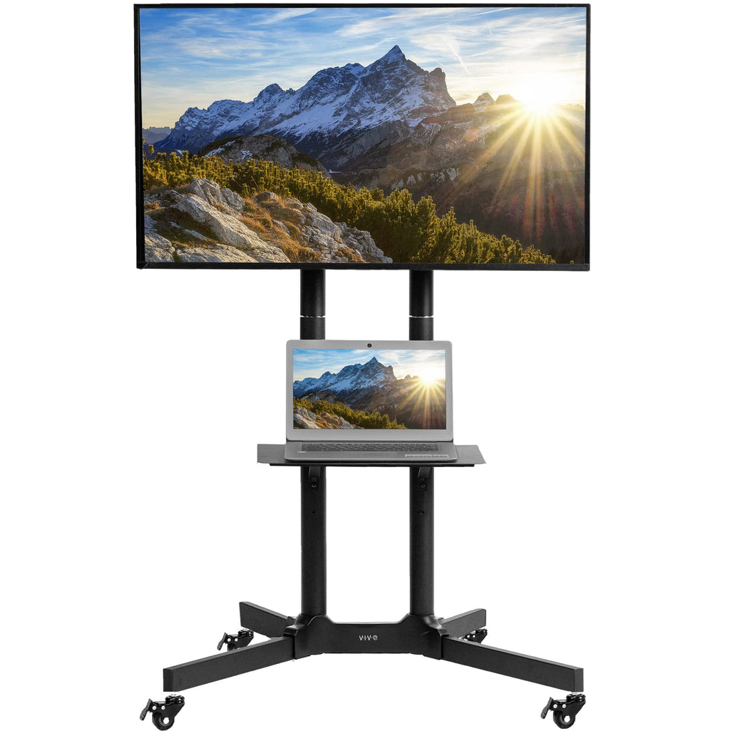 Black Mobile TV Cart for 32 to 83 inch Screens P77432