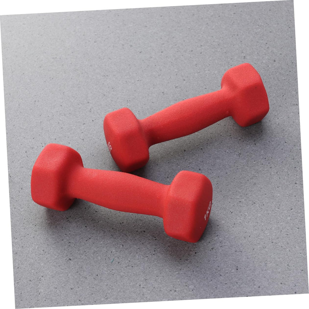 Ergonomic Hexagonal Neoprene Coated Dumbbells Red R716