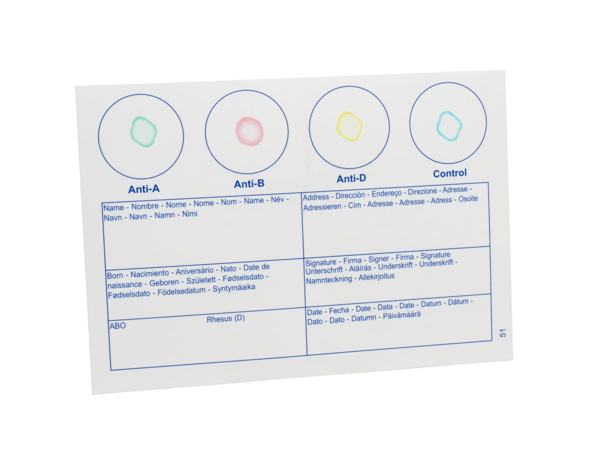 Blood Typing Kit, 1 Test Pack F2247