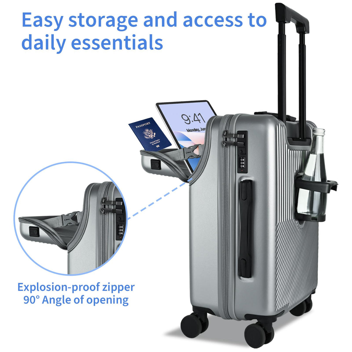 20 inch Hardshell PC Carry on Luggage with Wheels O795124