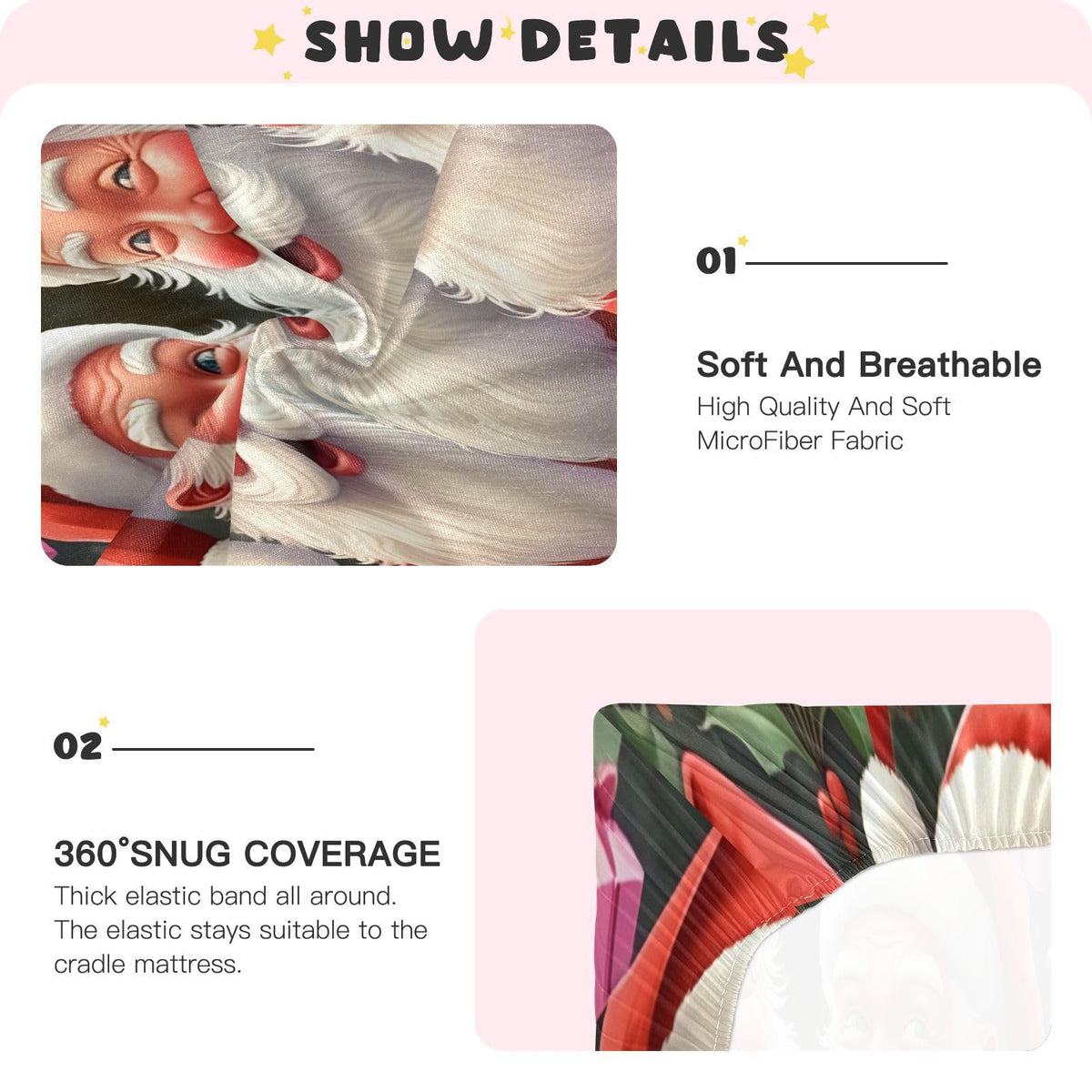 Santa Crib Sheet 52" x 28" V26744