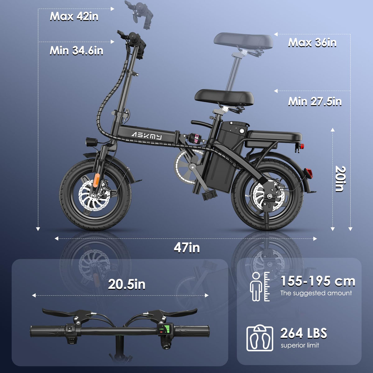 Foldable 14 Inch Electric Bike D53394