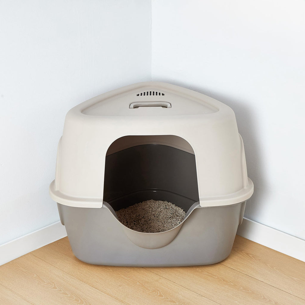 Charcoal Enclosed Cat Litter Box with Lid H103376
