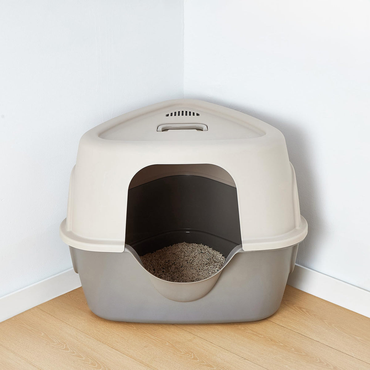 Charcoal Enclosed Cat Litter Box with Lid H103376