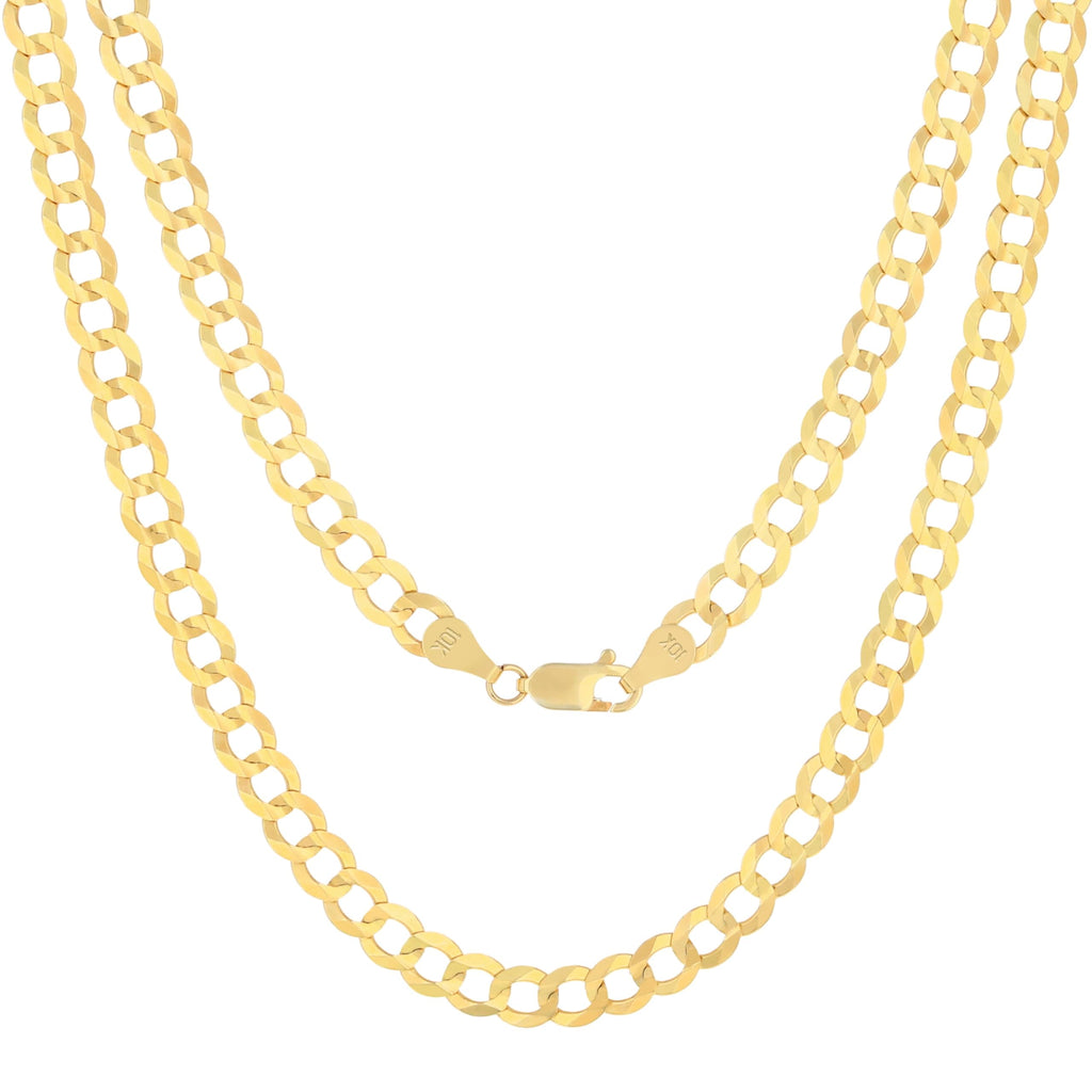 10K Yellow Gold Cuban Curb Link Chain Necklace T575377