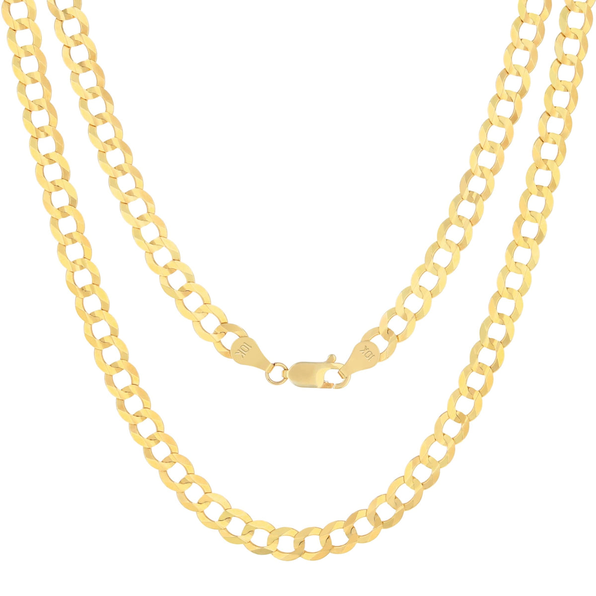 10K Yellow Gold Cuban Curb Link Chain Necklace T575377