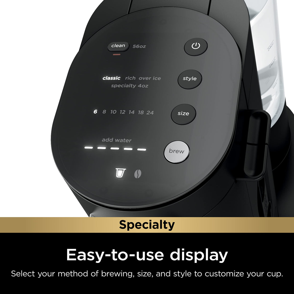 Single-Serve Coffee Maker with Milk Frother, Black B6427