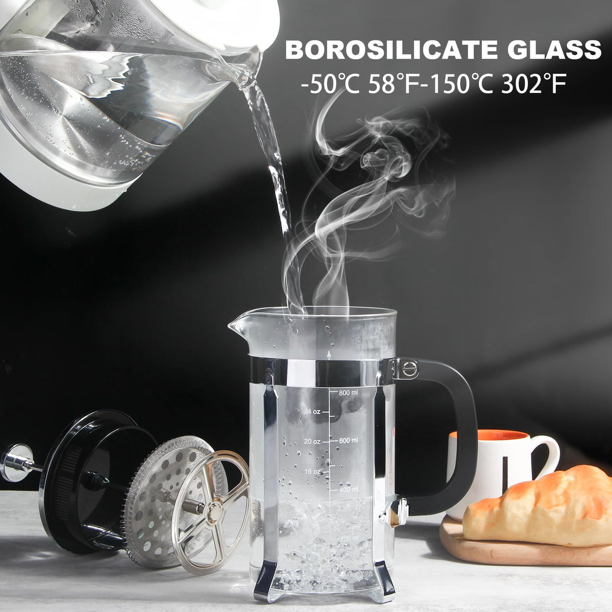 34oz Stainless Steel French Press Coffee Maker V438872