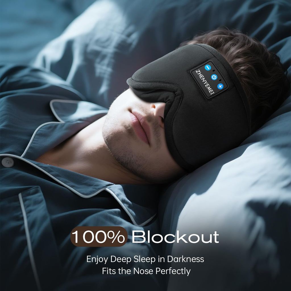 Black Bluetooth Sleep Mask with Headphones H9657