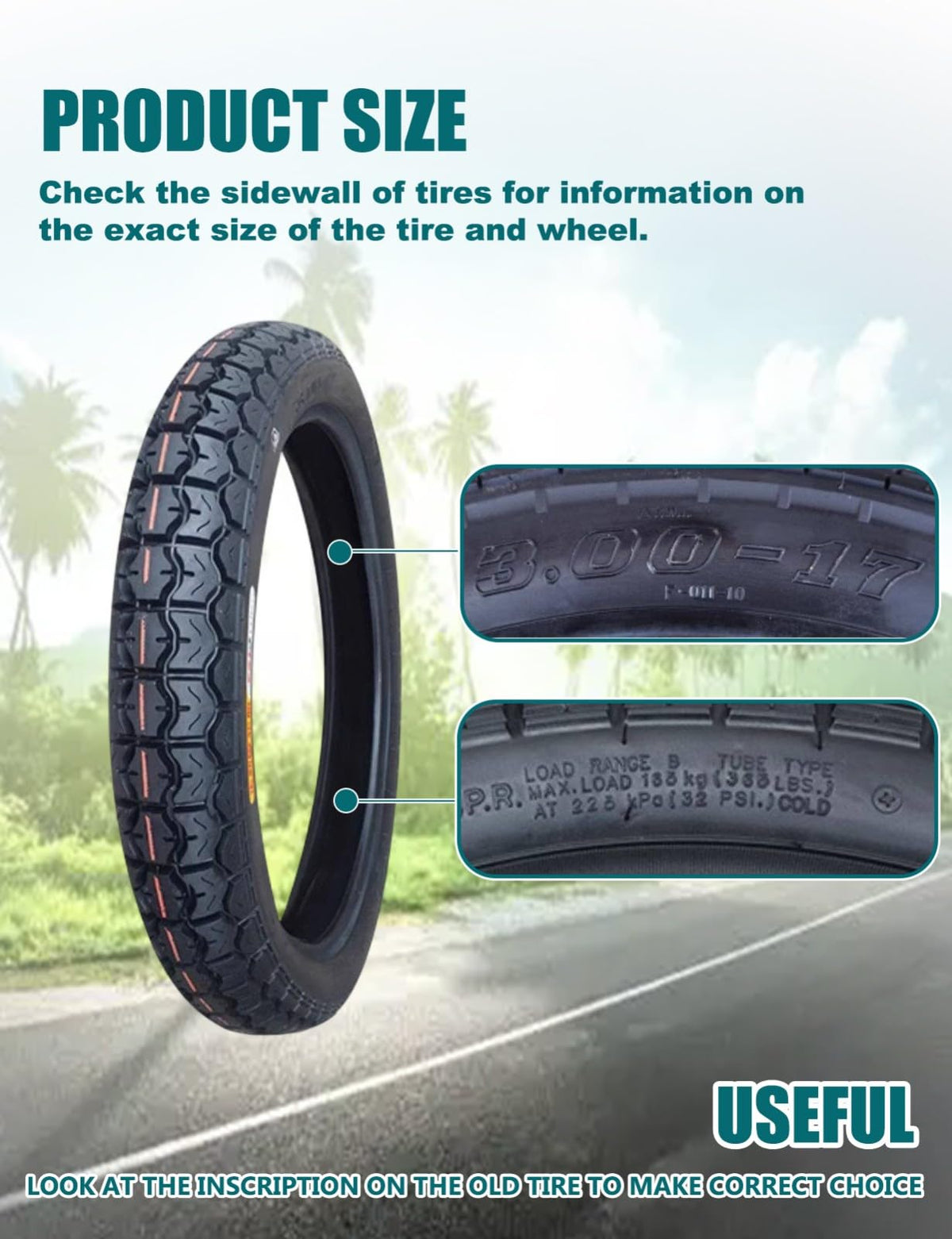 3.00-17 Dirt Bike Tire and Inner Tube Set C397